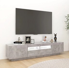 vidaXL Έπιπλο Τηλεόρασης με LED Γκρι Σκυροδέματος 180 x 35 x 40 εκ.