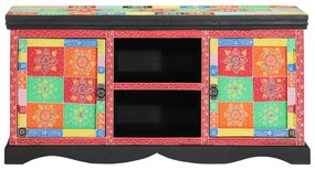 vidaXL Πολύχρωμη Κονσόλα Τηλεόρασης 100x35x50 εκ. από Στερεό Ξύλο Μάνγκο