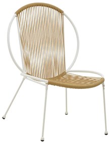 Καρέκλα Dapper pakoworld λευκό μέταλλο-pe φυσικό 64.5x71x92.5εκ