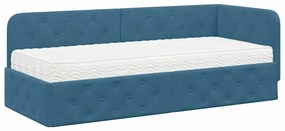 vidaXL Κρεβάτι Γωνίας Μπλε 80 x 200 cm Βελούδο