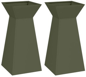 vidaXL Σετ Βάσης Φυτών Ελιά Μέταλλο 35 x 35 x 73 εκ. Διακοσμητικά Ένθετα