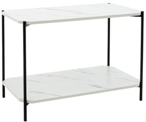 Βοηθητικό τραπέζι Mara MDF λευκό μαρμάρου-μαύρο 80x40x55cm