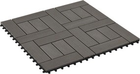 vidaXL Πλάκα Κατασκευής 22 pcs Σκούρο Καφέ 30 x 30 cm WPC