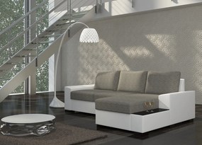 Γωνιακός καναπές Nero-Δεξιά-Λευκό - Γκρι - 245.00Χ160.00Χ90.00cm