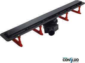 Karag Confluo Frameless Line Black Matt - Γραμμικό Σιφώνι Δαπέδου - 75 εκ.