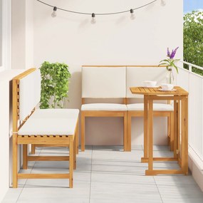 vidaXL Σετ Κήπου 5 Τεμαχίων με Μαξιλάρια από Ξύλο Ακακίας