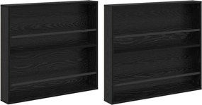 vidaXL Ράφι Περιοδικών με ράφι 2 pcs Μαύρη Οξυά 80 x 12 x 70 εκ