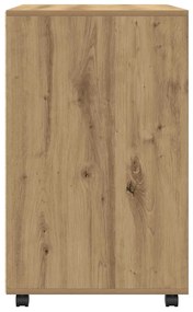 vidaXL Ντουλάπι Τροχήλατο Αρτισιανή Δρυς 60x48x81 εκ. από Επεξ. Ξύλο
