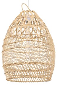TAHITI 00710 Vintage Κρεμαστό Φωτιστικό Οροφής Μονόφωτο Μπεζ Ξύλινο Bamboo Φ38 x Y50cm