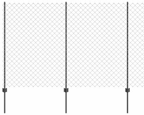 vidaXL Φράχτης με Στήλες. Γκρι 1.6 x 25 m Ατσάλι