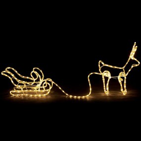 Φωτοσωλήνας Reindeer Pull Sleigh 192 Led X081921214 145x23,5x49+150cm 32,8W Clear Aca