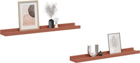 vidaXL Ράφι Τοίχου 2 pcs Κόκκινο 60 x 9 x 3 cm Επεξεργασμένο ξύλο