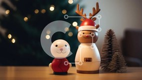 Intra Συλλεκτικό Ξύλινο Παζλ Plywood  4mm - Ξύλινα ειδώλια σε ένα τραπέζι Σε Ξύλινο Κουτί - Διαστάσεις Puzzle: 10x10 cm – 25 κομμάτια