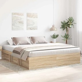 vidaXL Πλαίσιο Κρεβατιού Sonoma Δρυς 180 x 200 εκ. Super King