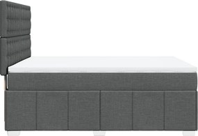 vidaXL Κρεβάτι Boxspring με Στρώμα Σκούρο Γκρι 140x200 εκ Υφασμάτινο