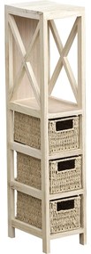 Έπιπλο 17x24x82 cm MDF με 1 Ράφι και 3 Συρτάρια Eurocasa 9865 Μπεζ