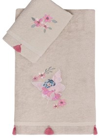 Πετσέτες Παιδικές Sirin (Σετ 2τμχ) Beige-Pink Kentia Σετ Πετσέτες 70x125cm 100% Βαμβάκι