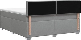 vidaXL Κρεβάτι Box Spring με Στρώμα και LED Ανοιχτό γκρι 140 x 190 cm