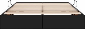 vidaXL Κρεβάτι Οθωμανικού Τύπου Μαύρο 140 x 190 cm Τεχνητό Δέρμα