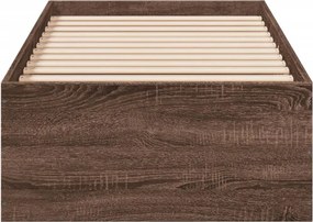 vidaXL Πλαίσιο Κρεβατιού Καφέ Δρυς 90 x 190 εκ. Επεξεργασμένο Ξύλο