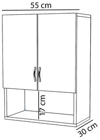 Ντουλάπι Μπάνιου SAMENTHA Λευκό Μοριοσανίδα 55x30x70cm - 14870198