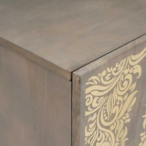 vidaXL Ντουλάπι TV με συρτάρι Γκρι και Χρυσό 105 x 33.5 x 46 εκ.