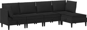 vidaXL Σετ Επίπλων Σαλονιού 5 pcs Μαύρο Ύφασμα