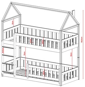 Κουκέτα Σπιτάκι Montessori Pola από μασίφ ξύλο Natural  90×200cm (Δώρο 10% Έκπτωση στα Στρώματα)