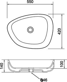 Olympia Metamorfosis 42550 55x42 - Επιτραπέζιος νιπτήρας