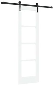 vidaXL Συρόμενη Πόρτα Λευκό 61 x 198.5 εκ. Ξύλο και μέταλλο