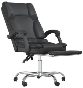 vidaXL Πολυθρόνα Γραφείου Μασάζ Ανακλινόμενη Μαύρη από Συνθετικό Δέρμα