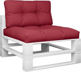 vidaXL Μαξιλάρια Παλέτας 2 τεμ. Μπορντό Υφασμάτινα