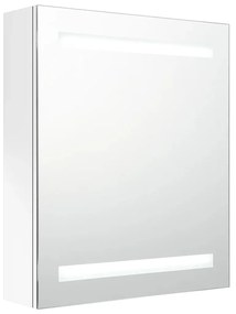 vidaXL Καθρέφτης Μπάνιου με Ντουλάπι & LED Λαμπερό Λευκό 50x14x60 εκ.