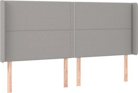 vidaXL Κρεβάτι Boxspring με Στρώμα &amp; LED Αν.Γκρι 180x200εκ. Υφασμάτινο