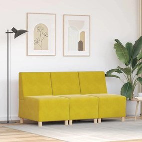 vidaXL Μοναδικός Καναπές χωρίς Χερούλια 3 pcs Κίτρινο 55 x 74 x 82 εκ.