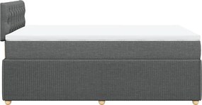 vidaXL Κρεβάτι Boxspring με Στρώμα Σκούρο Γκρι 120x200 εκ. Υφασμάτινο