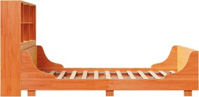 vidaXL Κρεβάτι Βιβλιοθήκη Χωρίς Στρώμα Καφέ 140x190 εκ Μασίφ Πεύκο