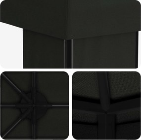 vidaXL Κήπος Γκαζebo 6 x 3 m Μαύρο Πολυεστέρας και Χάλυβας 190
