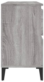 vidaXL Ντουλάπι Νιπτήρα Γκρι Sonoma 80 x 33 x 60εκ. Επεξεργασμένο Ξύλο
