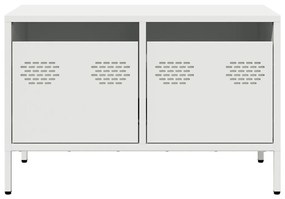 Έπιπλο Τηλεόρασης Λευκό 68x39x43,5 εκ. Ατσάλι Ψυχρής Έλασης - Λευκό