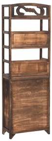 vidaXL Ντουλάπι Βιτρίνα Σκούρο Καφέ 46x24x140 εκ. Μασίφ Ξύλο Παυλώνιας