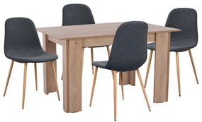 ΣΕΤ ΤΡΑΠΕΖΑΡΙΑΣ 5ΤΜΧ KELVIN HM21117 ΤΡΑΠΕΖΙ ΜΕ ΚΑΡΕΚΛΕΣ ΜΕΤΑΛΛΙΚΕΣ ΜΕ ΥΦΑΣΜΑ