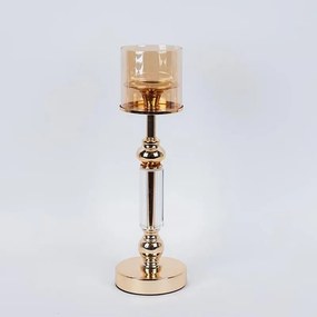 Κηροπήγιο Μεταλλικό 752-24092 12x44cm Gold Estheti Home Metal, Glass
