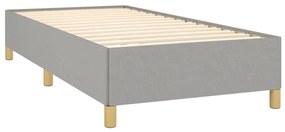 vidaXL Κρεβάτι Boxspring με Στρώμα Ανοιχτό Γκρι 90x190 εκ. Υφασμάτινο