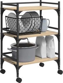 vidaXL Καρότσι Κουζίνας Δρύς Sonoma 50 x 35 x 75,5 εκ