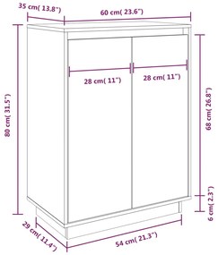 ΠΑΠΟΥΤΣΟΘΗΚΗ ΛΕΥΚΗ 60 X 35 X 80 ΕΚ. ΑΠΟ ΜΑΣΙΦ ΞΥΛΟ ΠΕΥΚΟΥ 813531