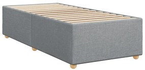 Κρεβάτι Boxspring με Στρώμα Ανοιχτό Γκρι 100x200 εκ. Υφασμάτινο - Γκρι