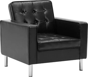 vidaXL Πολυθρόνα Μαύρη 75x70x75 εκ. από Συνθετικό Δέρμα