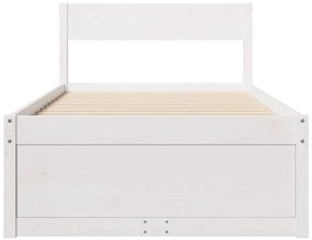 vidaXL Σκελετός Κρεβ. Χωρίς Στρώμα Λευκό 75x190 εκ Μασίφ Πεύκο