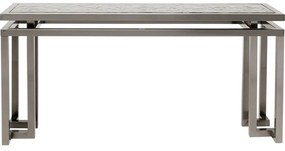 Κονσόλα Rush Μεταλλική/Γυαλί Ασημί 160x45x76εκ. - Ασημί
